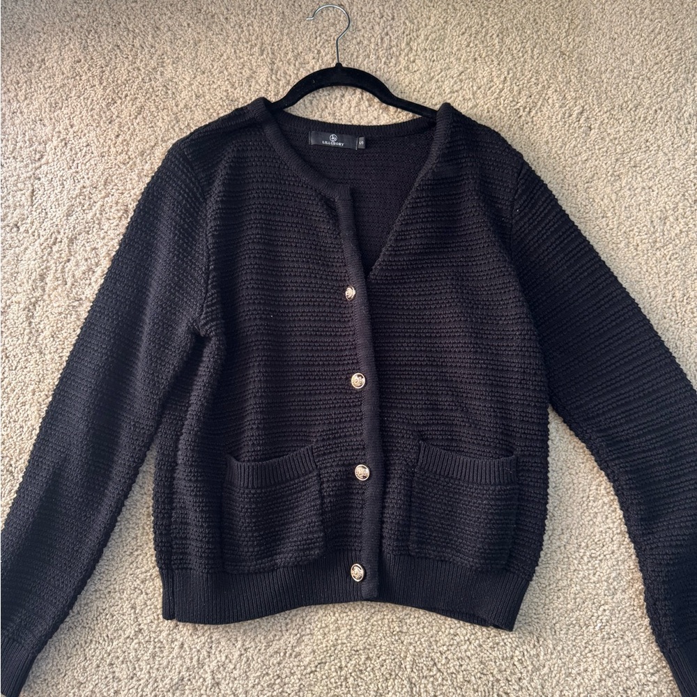 Black Button-Up Women's Sweater